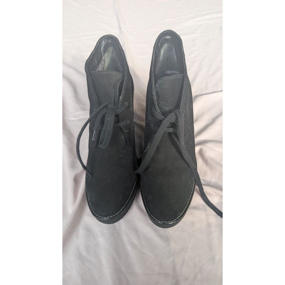 Aquatalia Black Suede Wedge Ankle Booties / Booties